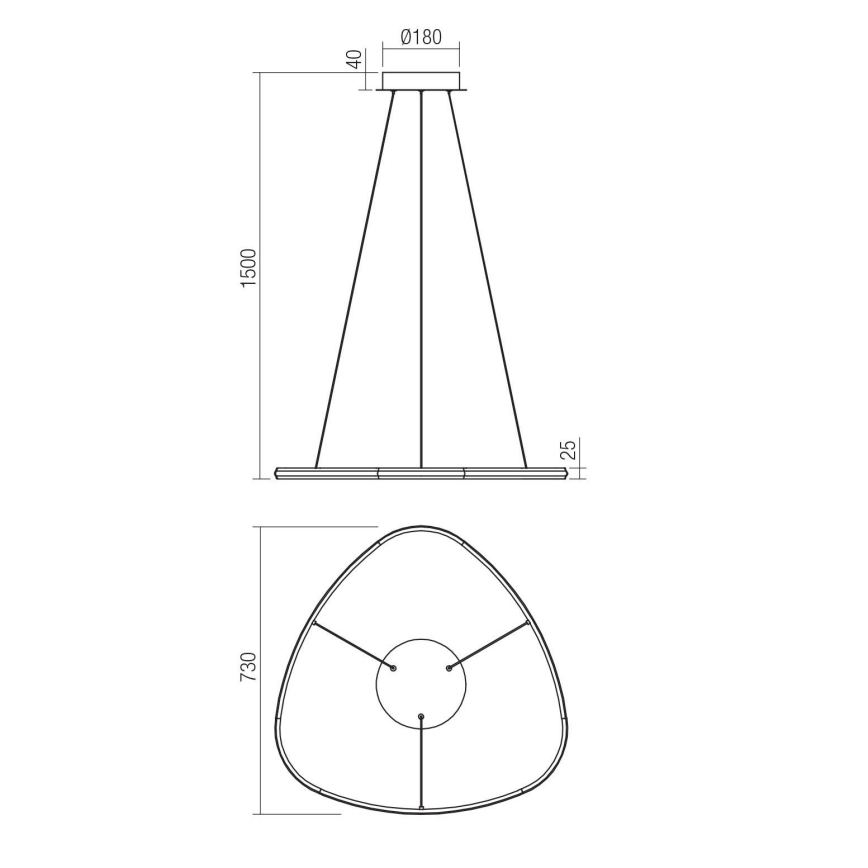 Redo 01-2456 - Светодиодная подвесная люстра TRIAD LED/36W/230V 4000K бронзовый