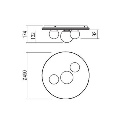 Redo 01-2466 - LED стельовий світильник CORUM LED/48W/230V 3000K CRI 90 чорний