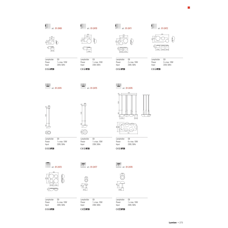 Redo 01-2471 - Бра LUMIEN 2xG9/10W/230V золотой/белый