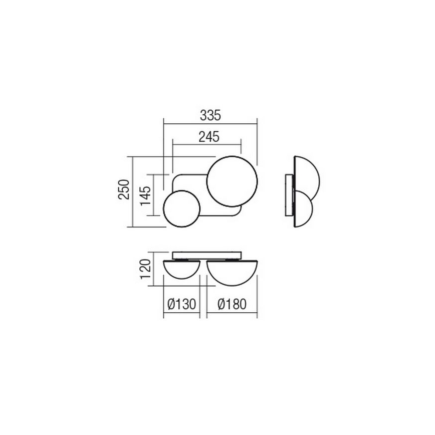 Redo 01-2471 - Бра LUMIEN 2xG9/10W/230V золотой/белый