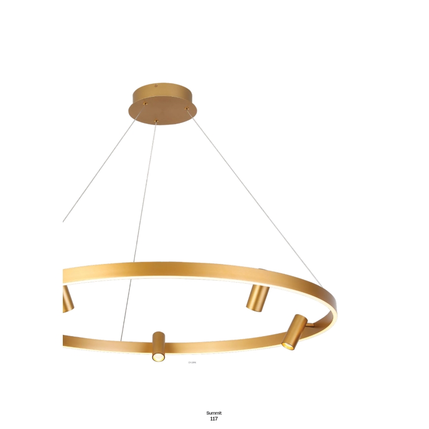 Redo 01-2490 - Светодиодная подвесная люстра SUMMIT LED/38W/230V CRI 90 диаметр 61,6 см золотистый