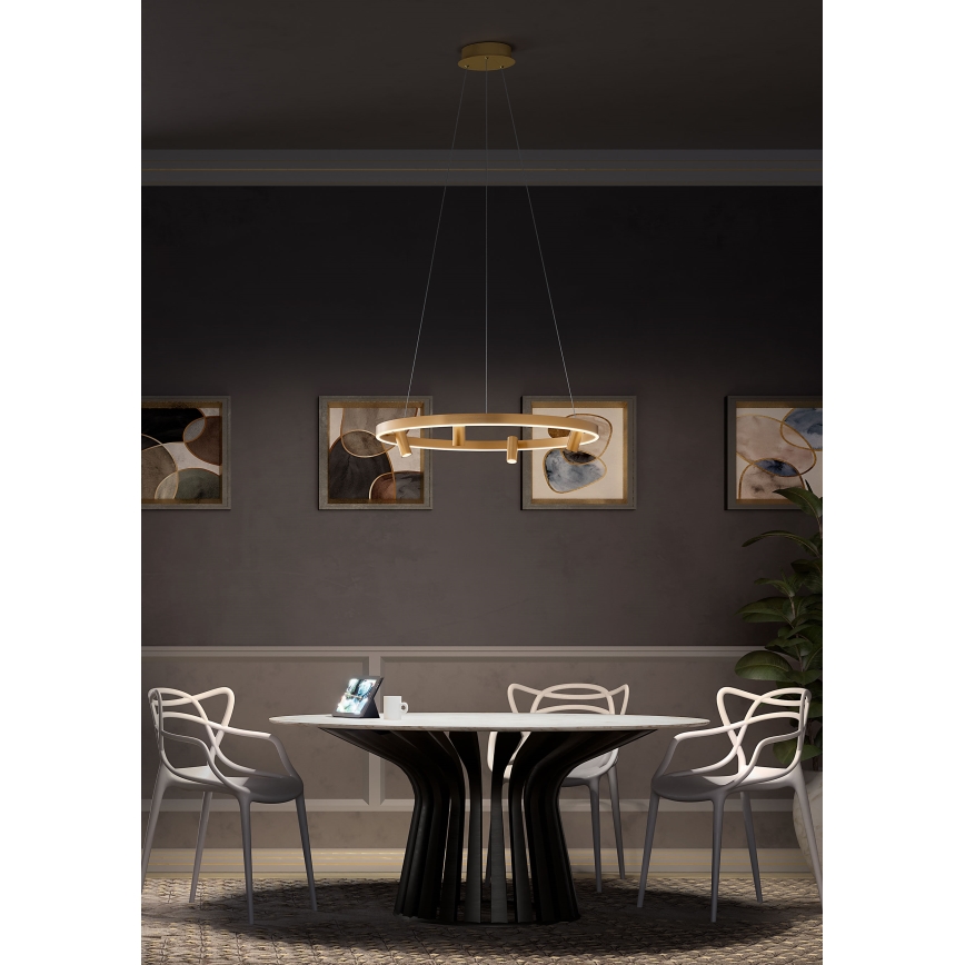 Redo 01-2492 - Світлодіодна підвісна люстра SUMMIT LED/53,5W/230V CRI 90 діаметр 80,8 см золотий