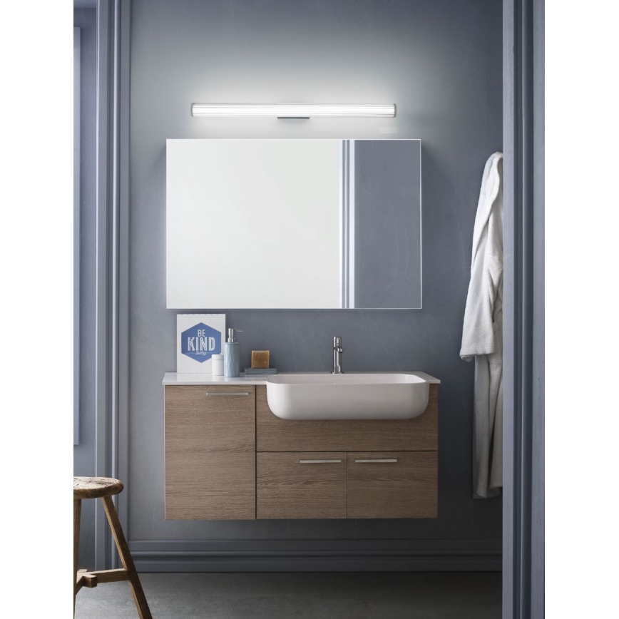 Redo 01-2592 - LED-освітлення дзеркала для ванної кімнати RIGAL LED/18W/230V 3000K 91 cm CRI 90 IP44 глянцевий хром/білий