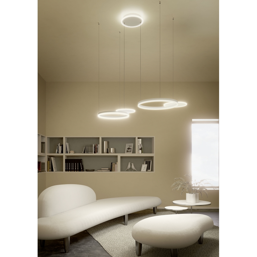 Redo 01-2608 - LED люстра на тросі SIGUA з регулюванням яскравості LED/114W/230V CRI 90 біла