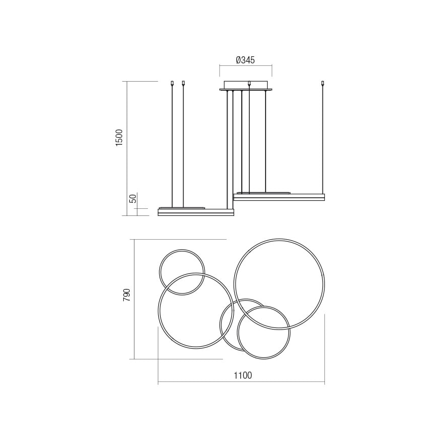Redo 01-2610 - Светодиодная подвесная люстра с регулированием яркости SIGUA LED/114W/230V CRI 90 3000K коричневый