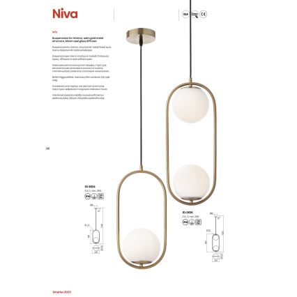 Redo 01-2625 - Подвесная люстра NIVA 2xE14/28W/230V