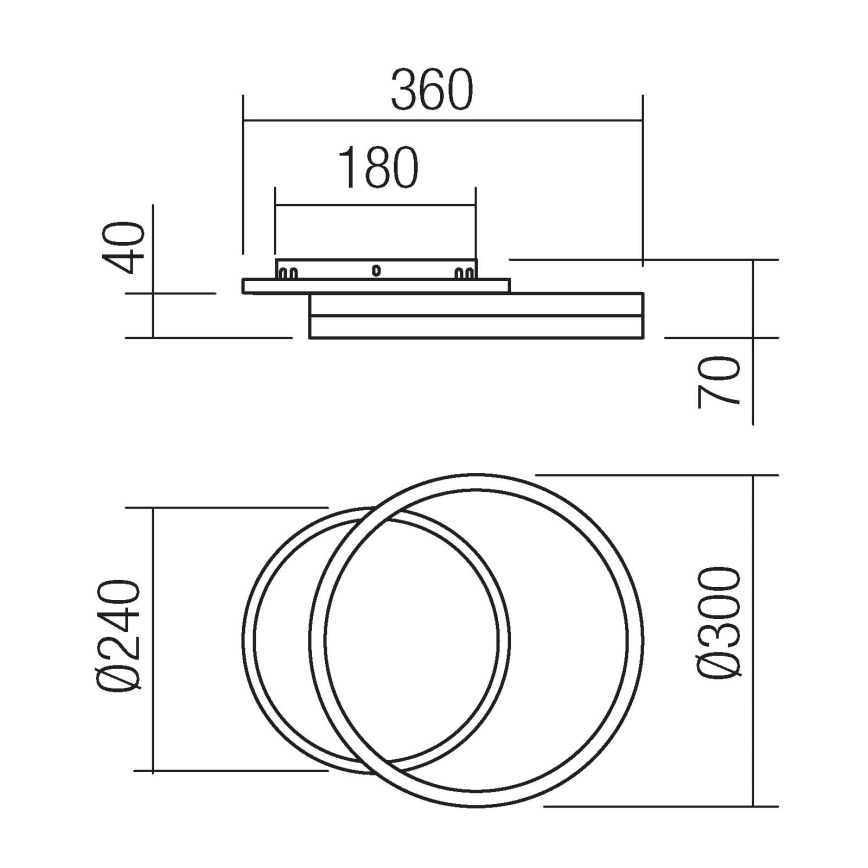 Redo 01-2628 - Светодиодный настенный светильник CONNECT LED/28W/230V белый