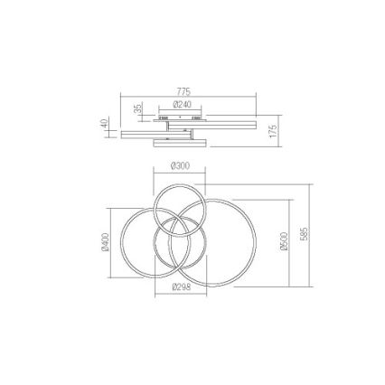 Redo 01-2632 - Стельовий LED світильник CONNECT LED/90W/230V білий