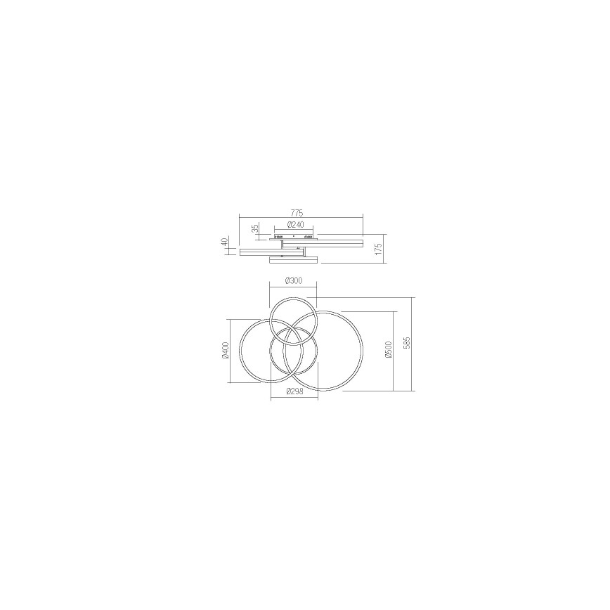 Redo 01-2632 - Стельовий LED світильник CONNECT LED/90W/230V білий