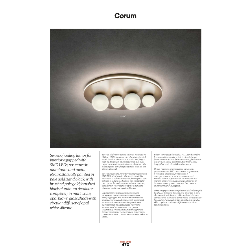 Redo 01-2657 - LED стельовий світильник CORUM LED/48W/230V 3000K CRI 90 білий