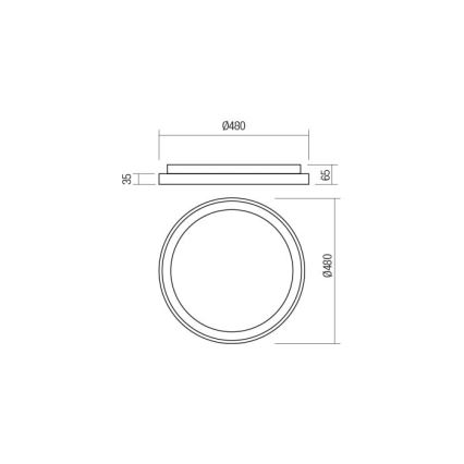 Redo 01-2668 - Светодиодный потолочный светильник с регулированием яркости ICONIC LED/40W/230V диаметр 48 см черный