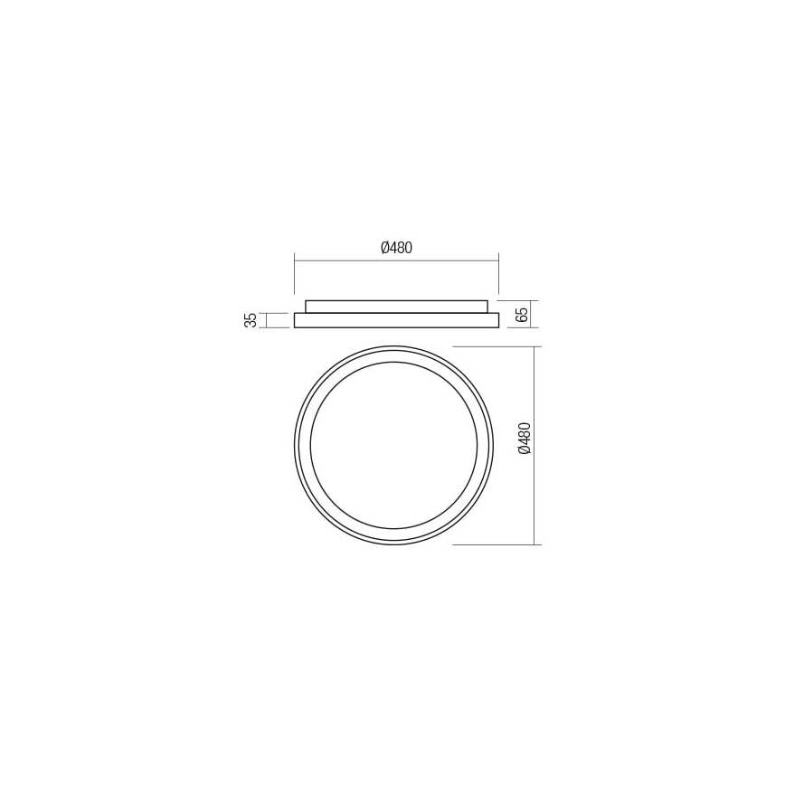 Redo 01-2668 - Светодиодный потолочный светильник с регулированием яркости ICONIC LED/40W/230V диаметр 48 см черный