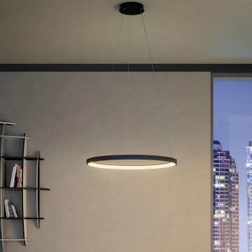 Redo 01-2674 - Світлодіодна підвісна люстра з регулюванням яскравості ICONIC LED/50W/230V діаметр 58 см чорний