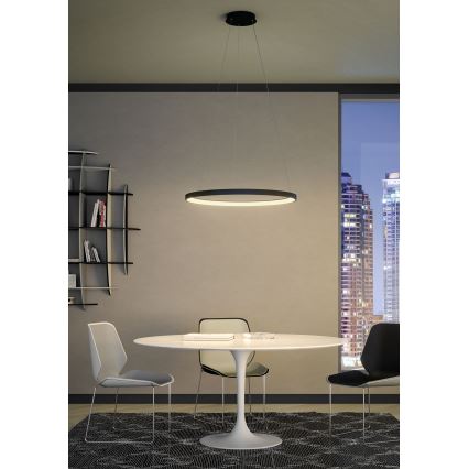 Redo 01-2674 - Світлодіодна підвісна люстра з регулюванням яскравості ICONIC LED/50W/230V діаметр 58 см чорний