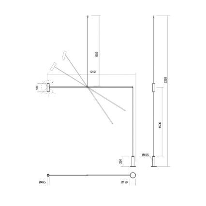 Redo 01-2695 - Светодиодный торшер с регулированием яркости PICAS LED/12W/230V черный
