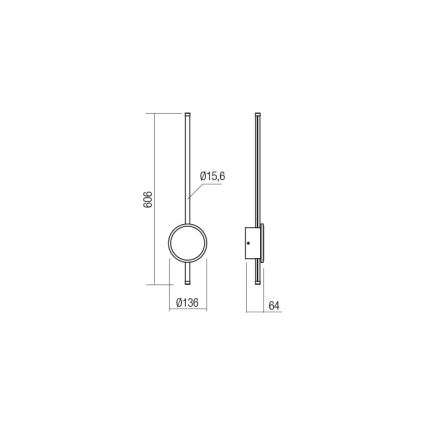 Redo 01-2700 - Светодиодный настенный светильник DIAZ LED/18W/230V CRI 90 золотистый