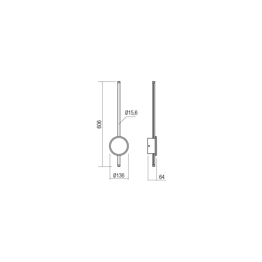 Redo 01-2701 - Светодиодный настенный светильник DIAZ LED/18W/230V CRI 90 черный