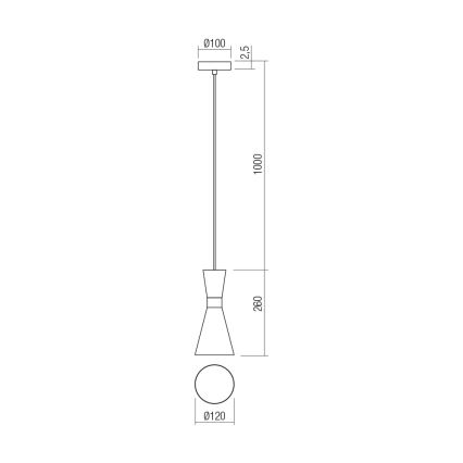 Redo 01-2710 - Подвесная люстра KILT 1xE27/42W/230V диаметр 12 см золотистый
