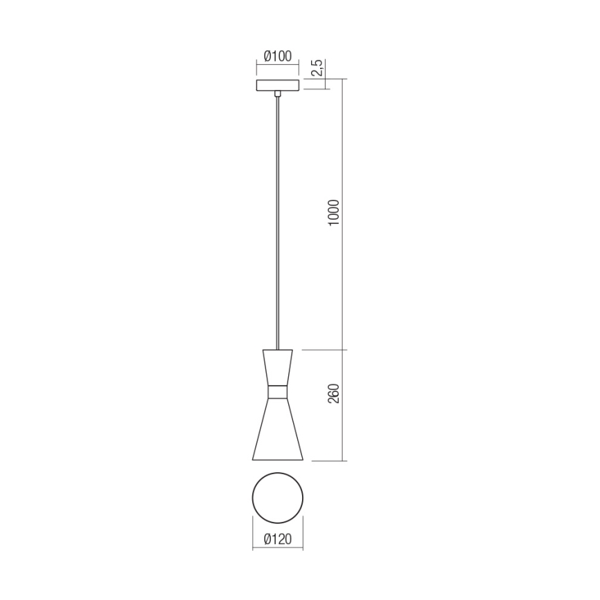Redo 01-2710 - Подвесная люстра KILT 1xE27/42W/230V диаметр 12 см золотистый