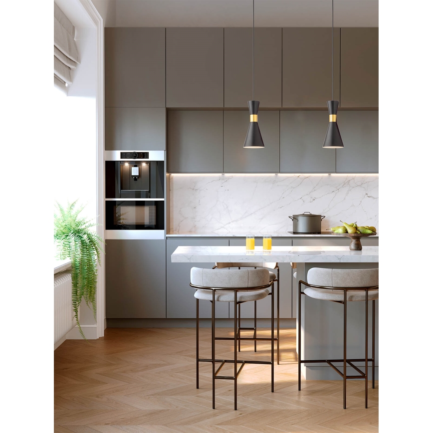 Redo 01-2711 - Підвісна люстра KILT 1xE27/42W/230V діаметр 12 см чорний