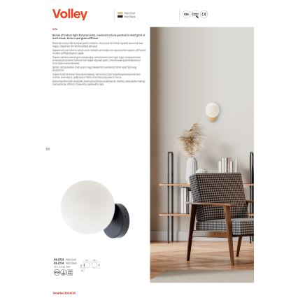 Redo 01-2714 - Настінний світильник VOLLEY 1xE14/28W/230V чорний