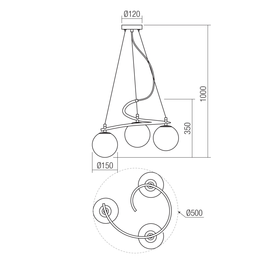 Redo 01-2715 - Подвесная люстра VOLLEY 3xE14/28W/230V золотистый