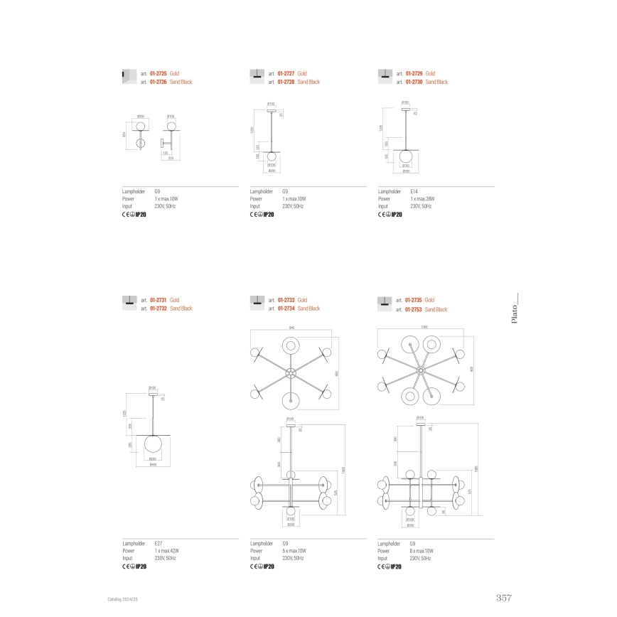 Redo 01-2726 - Настенная лампа PLATO 1xG9/10W/230V черный