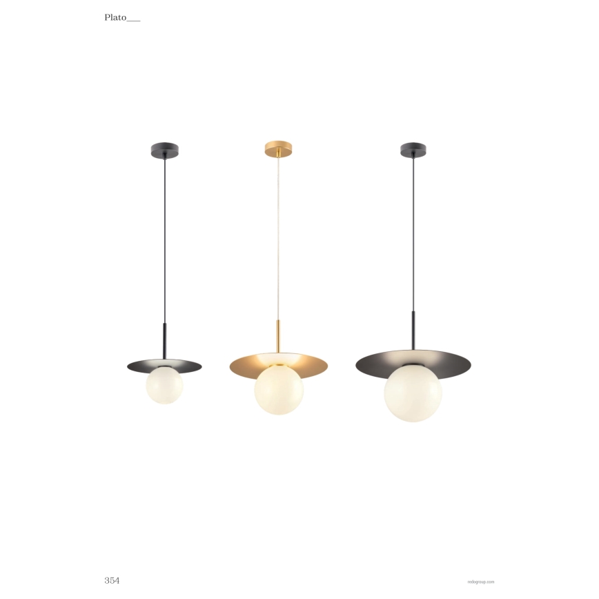Redo 01-2727 - Підвісна люстра PLATO 1xG9/10W/230V діаметр 20 см золотий