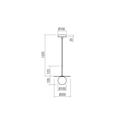 Redo 01-2727 - Підвісна люстра PLATO 1xG9/10W/230V діаметр 20 см золотий