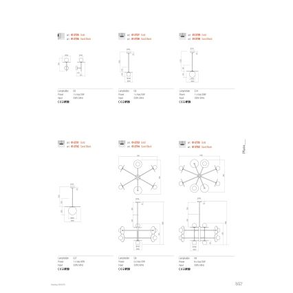 Redo 01-2733 - Люстра на штанге PLATO 6xG9/10W/230V золотистый