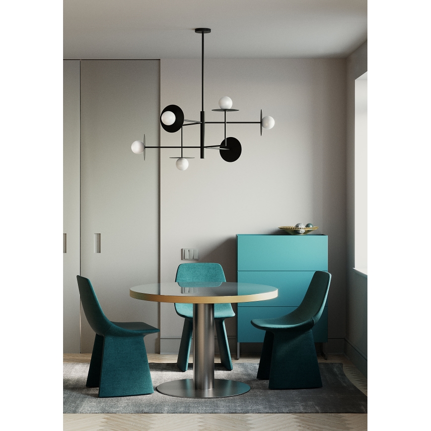 Redo 01-2734 - Люстра на штанзі PLATO 6xG9/10W/230V чорний