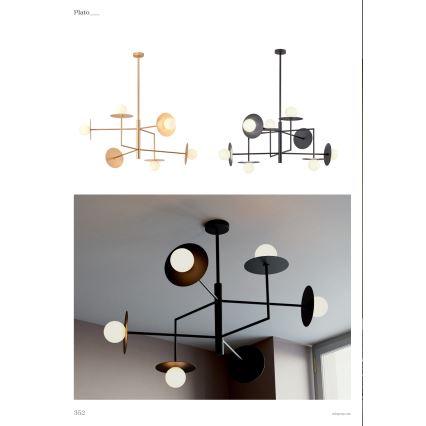 Redo 01-2734 - Люстра на штанзі PLATO 6xG9/10W/230V чорний