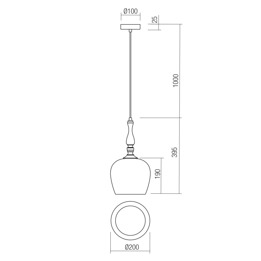 Redo 01-2740 - Подвесная люстра TOLL 1xE27/42W/230V бронзовый