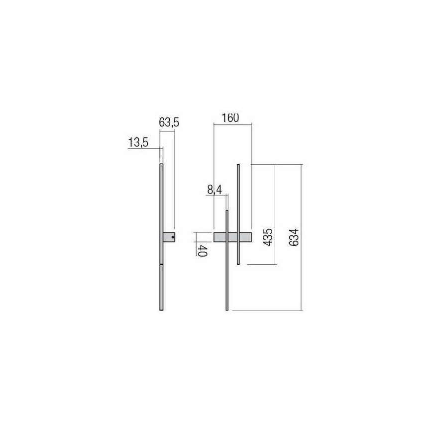 Redo 01-2744 - LED настенный светильник TANGENT LED/13W/230V CRI 90 белый