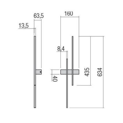 Redo 01-2744 - LED настінний світильник TANGENT LED/13W/230V 3000K 63,4 cm CRI 90 білий