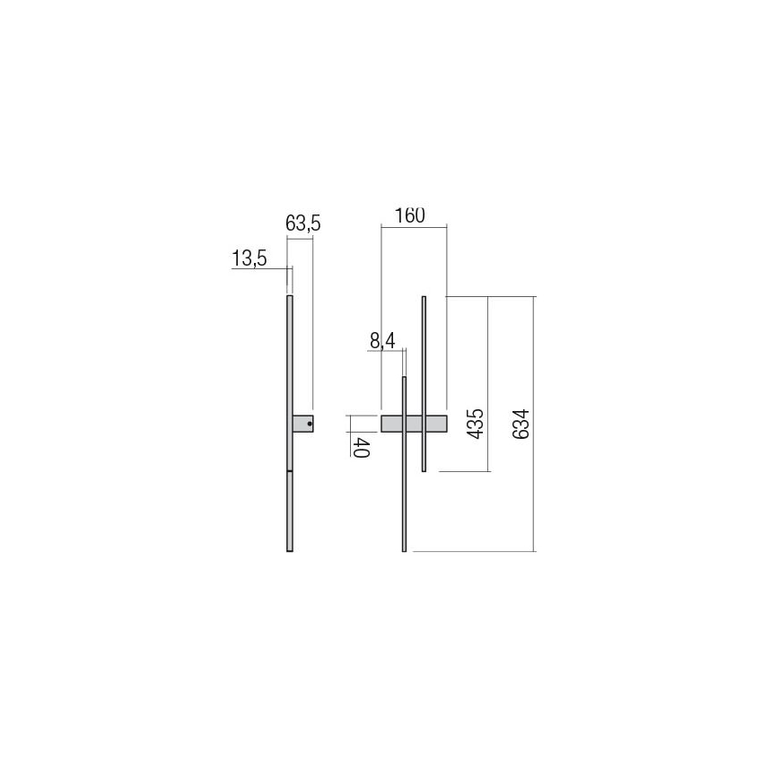 Redo 01-2745 - LED настінний світильник TANGENT LED/13W/230V CRI 90 чорний