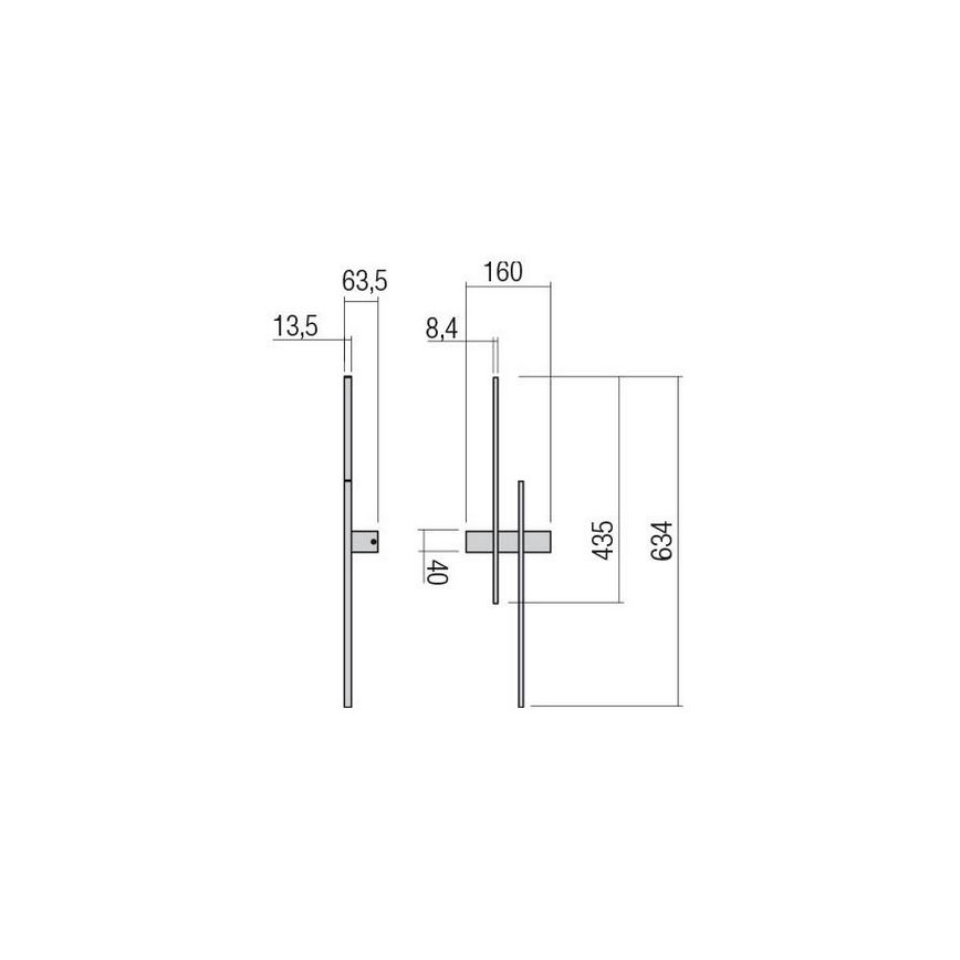 Redo 01-2746 - LED настінний світильник TANGENT LED/13W/230V CRI 90 білий