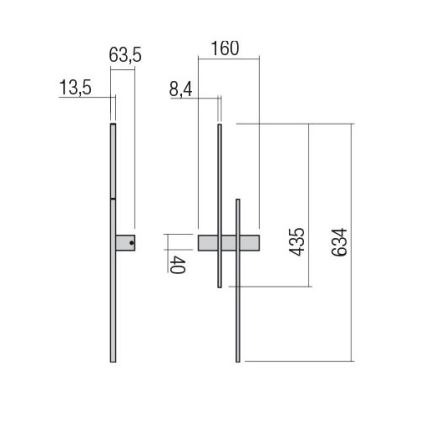 Redo 01-2747 - LED настенный светильник TANGENT LED/13W/230V CRI 90 черный
