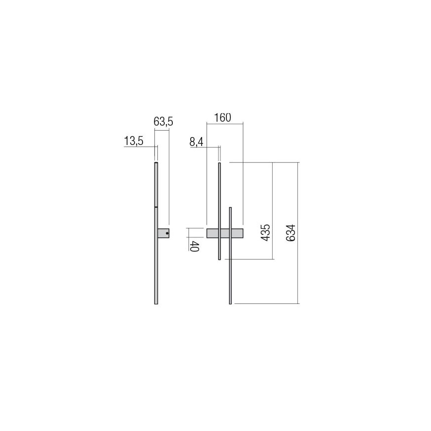 Redo 01-2747 - LED настенный светильник TANGENT LED/13 Вт/230 В/3000 К 63,4 см CRI 90 черный