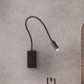 Redo 01-2755 - Светодиодная настенная лампа WALLIE LED/3W/230V USB CRI 90 черный