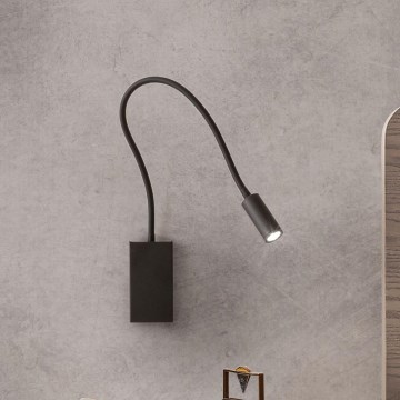 Redo 01-2755 - Світлодіодна настінна лампа WALLIE LED/3W/230V USB CRI 90 чорний