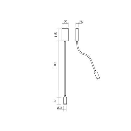 Redo 01-2755 - Світлодіодна настінна лампа WALLIE LED/3W/230V USB CRI 90 чорний