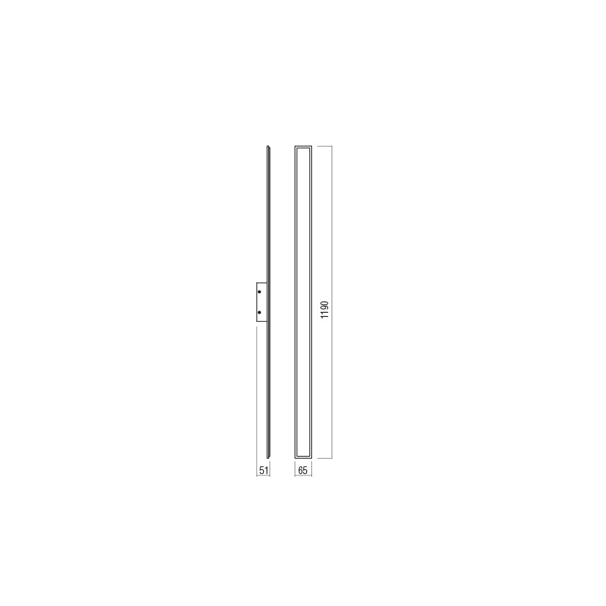 Redo 01-2770 - LED настенный светильник WAPI LED/30 Вт/230 В 119 см белый