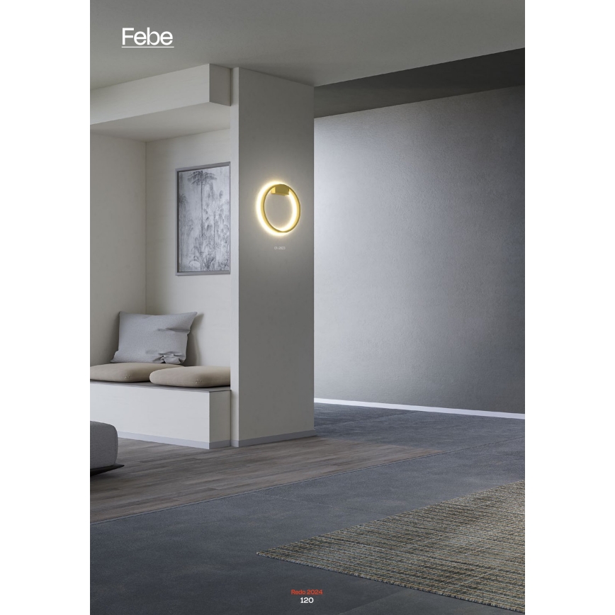 Redo 01-2817 - Светодиодный настенный светильник с регулированием яркости FEBE LED/24W/230V золотистый
