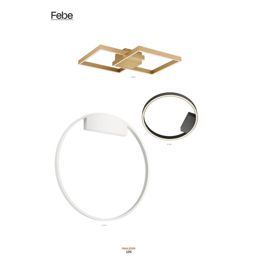 Redo 01-2817 - Светодиодный настенный светильник с регулированием яркости FEBE LED/24W/230V золотистый
