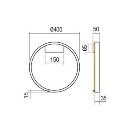 Redo 01-2819 - Настінний LED світильник з регулюванням яскравості FEBE LED/24W/230V чорний