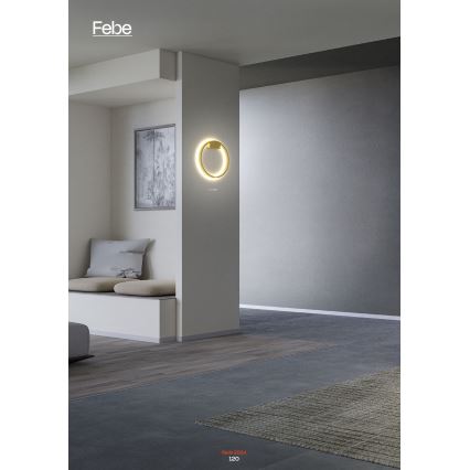 Redo 01-2835 - Светодиодный настенный светильник с регулированием яркости FEBE LED/24W/230V золотистый