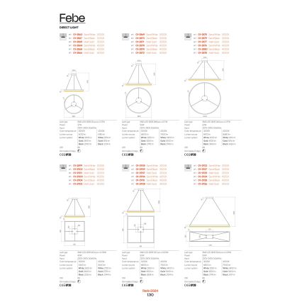 Redo 01-2891 - Светодиодная подвесная люстра с регулированием яркости FEBE LED/62W/230V черный