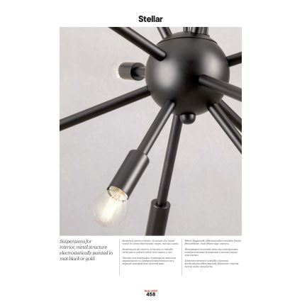 Redo 01-2936 - Підвісна люстра STELLAR 18xE14/25W/230V чорний