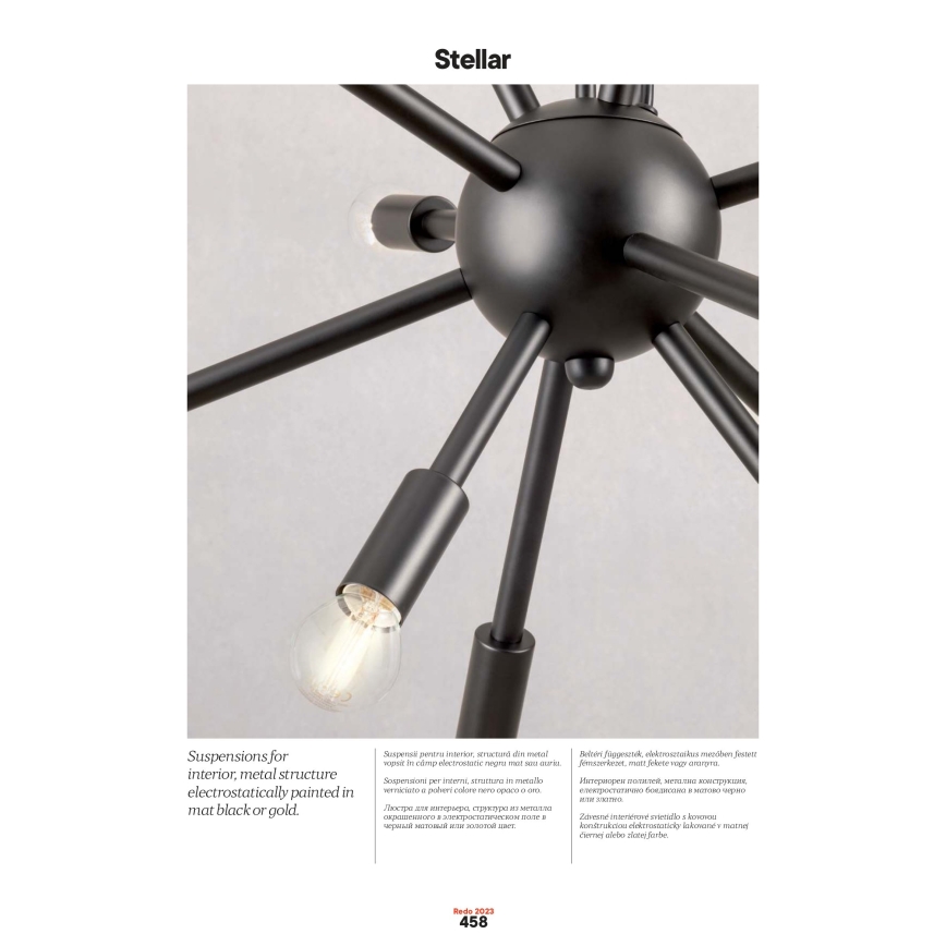 Redo 01-2936 - Підвісна люстра STELLAR 18xE14/25W/230V чорний